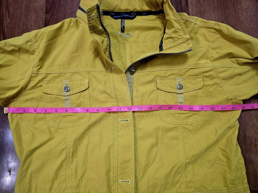 Kuhl Rekon Mustard Jacket Full Zip Hooded Utility Military Moisture-Wick Shacket - Picture 7 of 15